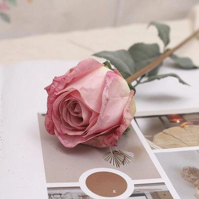 2PC Jesenski luksuzni umjetni cvijet Ružina grana 57 cm Spaljeni rub Svileni umjetni cvijet Kućni vrtni stol DIY Dekoracija vjenčanja