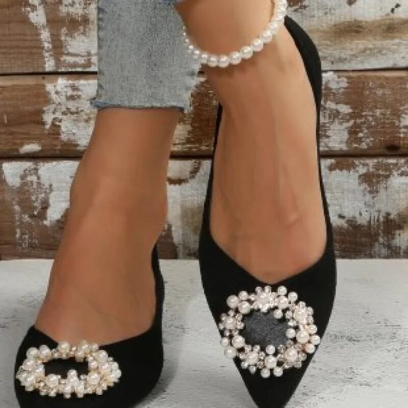 Női lapos cipő egyszemélyes cipő 2023 Új divat, egyszínű velúr hegyes orrú irodai női alkalmi cipők Női Zapatillas Mujer