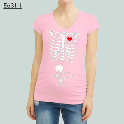 Smiješna odjeća za trudnice u obliku kostura, majica s printom kratkih rukava, odjeća za trudnice, majica s izbočinama iz crtića, gornji dio