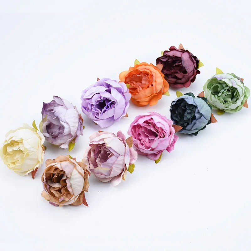 10 komada svilene glave božura Zidni dodaci za vjenčanje za uređenje doma Ručno izrađeno umjetno cvijeće Floristika Diy darovi Svadbeni broš