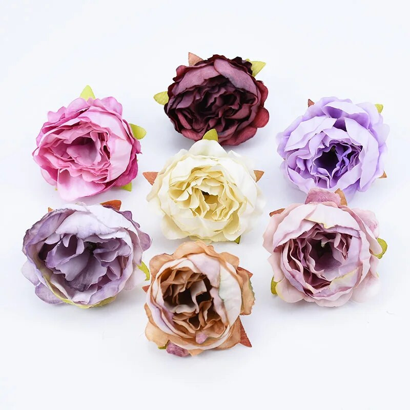 10 komada svilene glave božura Zidni dodaci za vjenčanje za uređenje doma Ručno izrađeno umjetno cvijeće Floristika Diy darovi Svadbeni broš