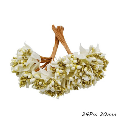 Zlatni umjetni cvijet, trešnja, prašnik, bobice, cvjetni vijenac, ukrasna poklon kutija za kolače, vjenčani ukras, božićni ukrasi za dom