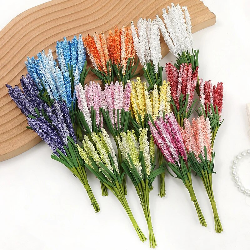10 tk/partii Lavendli kunstlillekimp PE-vahust võltslilled vaasile Kodusisekujundus DIY pärg Pulmakaunistused 2022