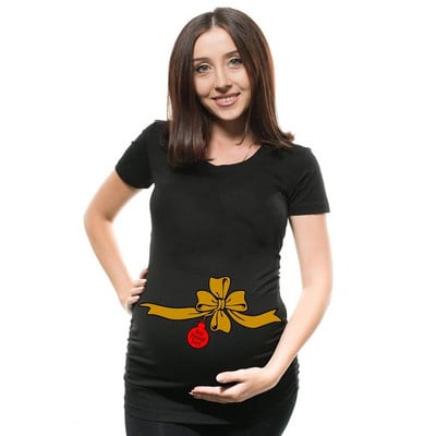 Bebina prva božićna majica za trudnice Snjegović gumbi Smiješna majica za trudnice Slatka božićna majica Majice za trudnice