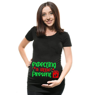 Bebina prva božićna majica za trudnice Snjegović gumbi Smiješna majica za trudnice Slatka božićna majica Majice za trudnice