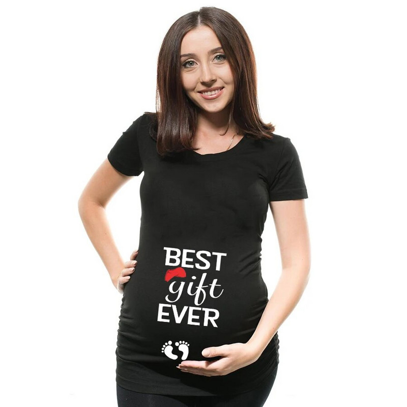 Bebina prva božićna majica za trudnice Snjegović gumbi Smiješna majica za trudnice Slatka božićna majica Majice za trudnice