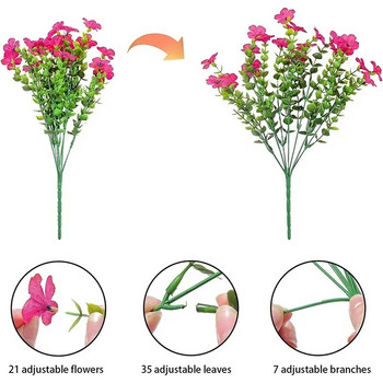 Фалшиви цветя на открито Устойчиви на ултравиолетови лъчи изкуствени растения за сватба извън двора Вътрешен дом Кухня Декорация на селска къща Изкуствени растения