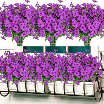 Фалшиви цветя на открито Устойчиви на ултравиолетови лъчи изкуствени растения за сватба извън двора Вътрешен дом Кухня Декорация на селска къща Изкуствени растения