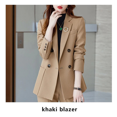 Yitimuceng solīdi sieviešu kostīmi, 2023. gada jauns, moderns sieviešu divrindu žakete ar garām piedurknēm, elegantas bikses ar augstu jostasvietu