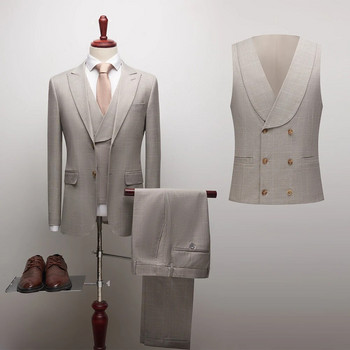 Нова 2023 г. (блейзър + жилетка + панталон) модна бизнес ежедневна джентълменска ежедневна джентълменска рокля в корейска версия от 3 части.