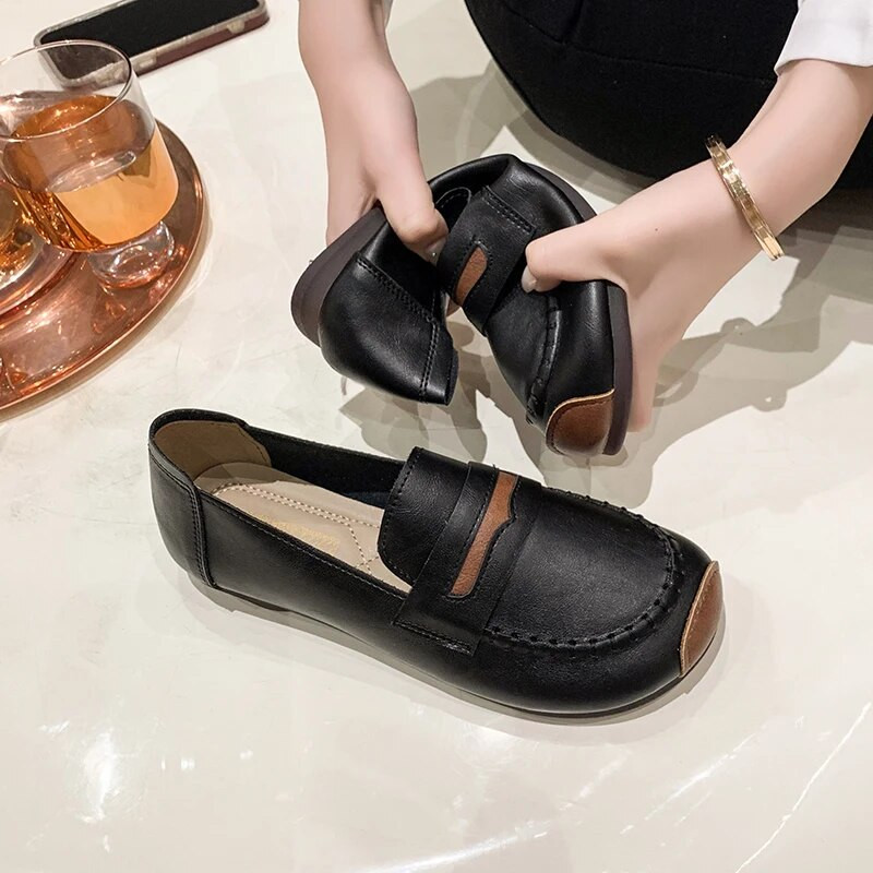 2023 m. Nauji Odiniai Batai Moterims Moteriški Mokasinai Moteriški batai Pavasario Ruduo Motinos moteriški batai