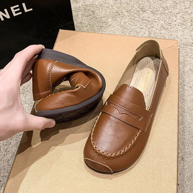 2023 m. Nauji Odiniai Batai Moterims Moteriški Mokasinai Moteriški batai Pavasario Ruduo Motinos moteriški batai