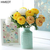 Umjetna bogata grana cvijeta krizanteme Svila Melaleuca Velika cvjetna glavica Božićni kućni cvjetni aranžman Dekoracija fotografija Rekviziti