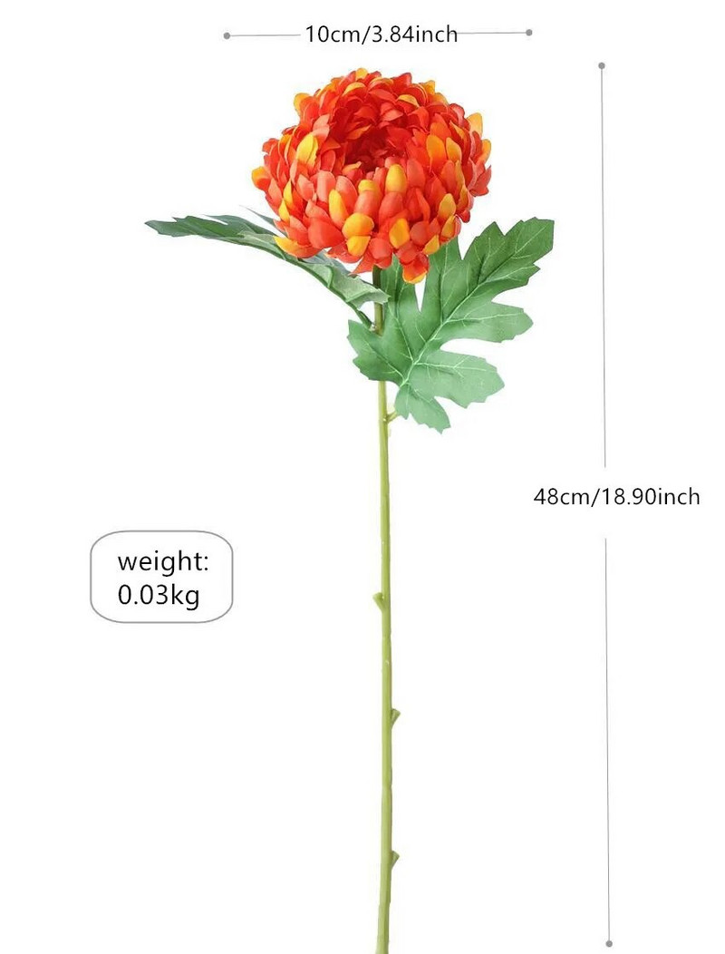 Umjetna bogata grana cvijeta krizanteme Svila Melaleuca Velika cvjetna glavica Božićni kućni cvjetni aranžman Dekoracija fotografija Rekviziti