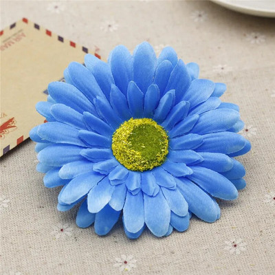 5pcs/Lot 10cm Svileno umjetno cvijeće Suncokret Gerbera Lažno cvijeće Ljetna fotografija na plaži Ručno izrađena vjenčana dekoracija doma