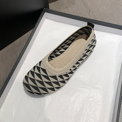Lapos Cipők Női 2023 Tavasz Női Új kerek balettfej kollekció női kötött kényelmes női lélegző nyár