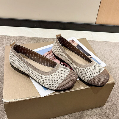Lapos Cipők Női 2023 Tavasz Női Új kerek balettfej kollekció női kötött kényelmes női lélegző nyár