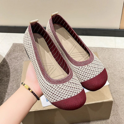 Lapos Cipők Női 2023 Tavasz Női Új kerek balettfej kollekció női kötött kényelmes női lélegző nyár