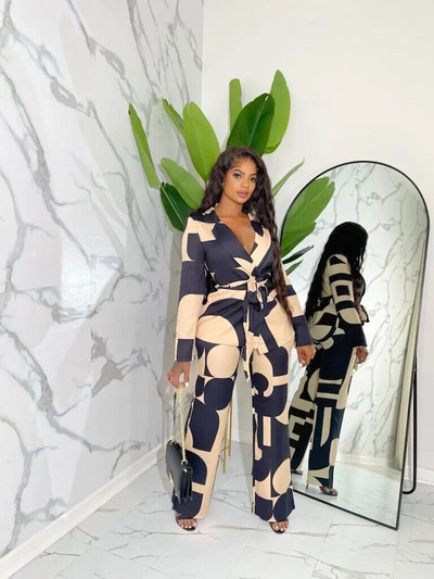 CM.YAYA Elegants INS ģeometrisks žakete uzvalks un bikses, divi 2 daļīgs komplekts sievietēm, 2023. gada rudens ziemas ielu apģērba treniņtērps