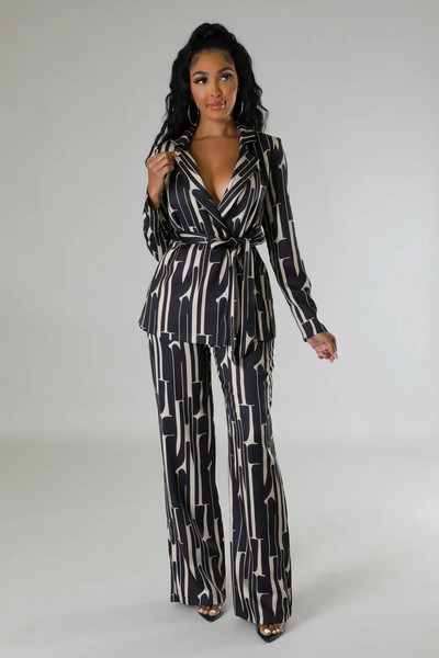 CM.YAYA Elegants INS ģeometrisks žakete uzvalks un bikses, divi 2 daļīgs komplekts sievietēm, 2023. gada rudens ziemas ielu apģērba treniņtērps