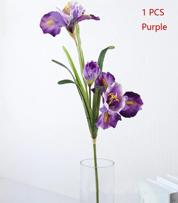 1 ΤΕΜ 90 εκ. 3 κεφαλές λουλουδιών Τεχνητό λουλούδι ίριδας Gladdon Δώρο Τραπεζιού Γάμου Σπίτι Δώρο F604