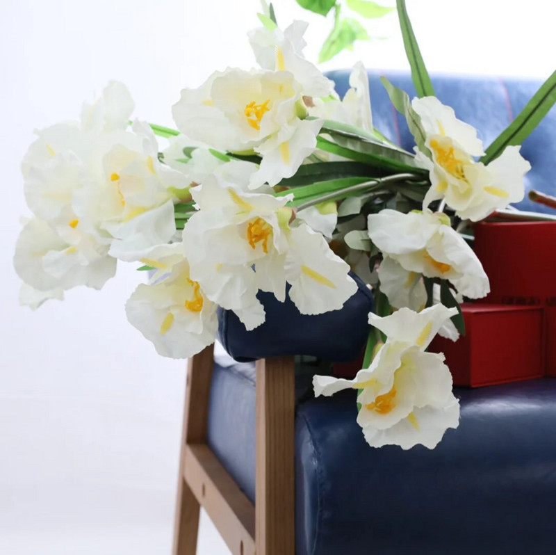 1 ΤΕΜ 90 εκ. 3 κεφαλές λουλουδιών Τεχνητό λουλούδι ίριδας Gladdon Δώρο Τραπεζιού Γάμου Σπίτι Δώρο F604