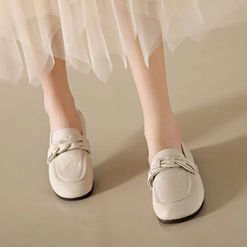 Jauni sieviešu kurpes, kvadrātveida purngals, plakanas kurpes Sieviešu plakanās pīts, melns, kvadrātveida purngals, ādas apavi Zapatos Mujer 1450N