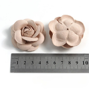 10PCS 5CM корейски цвете на камелия Направи си сам ръчно изработени обувки и шапки с глава на роза Аксесоари за облекло