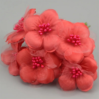 6kom/lot 5cm svileni spomenar Mini ruža, umjetni korsaž, cvjetni buket za dekoraciju vjenčanja DIY vijenac, rukotvorina, svadbeno cvijeće