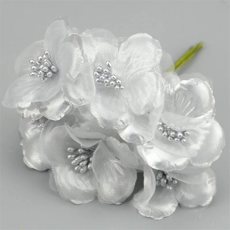 6kom/lot 5cm svileni spomenar Mini ruža, umjetni korsaž, cvjetni buket za dekoraciju vjenčanja DIY vijenac, rukotvorina, svadbeno cvijeće