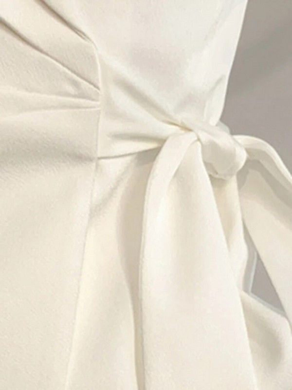 DEAT Fashion sieviešu 2 gab komplekts ar robainu apkakli, mežģīņu vidukļa žakete vienkrāsains bikškostīms līdz grīdai, 2023. gada rudens, jauns 7AB634