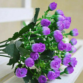 Hrpa umjetnog cvijeća 0,7 cm 36 glavica Milan Bract Rose Pupoljak Buket lažnog cvijeća 27 cm za svatove Dekoracija doma