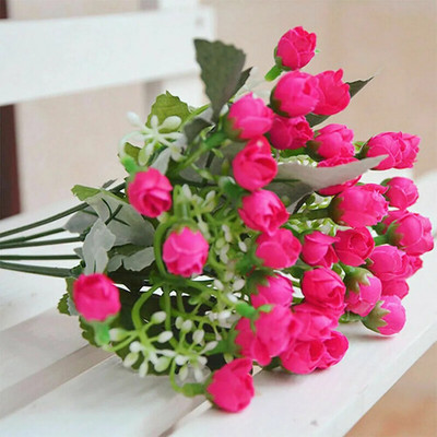 Hrpa umjetnog cvijeća 0,7 cm 36 glavica Milan Bract Rose Pupoljak Buket lažnog cvijeća 27 cm za svatove Dekoracija doma