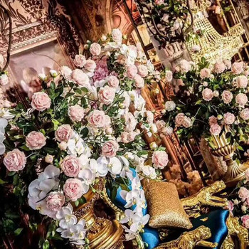 3 глави Изкуствен божур за сватбена декорация на дома Копринени цветя Сватбен букет за декорация на дома Фалшиви цветя на открито