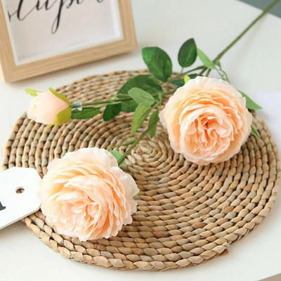 3 κεφαλές τεχνητή παιώνια για διακόσμηση σπιτιού γάμου Μεταξωτά λουλούδια Μπουκέτο γάμου για διακόσμηση σπιτιού ψεύτικα λουλούδια εξωτερικού χώρου