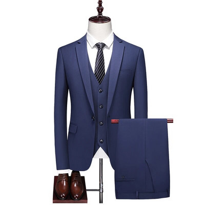 Visokokvalitetno (Blazer + prsluk + hlače) muško talijansko poslovno ležerno elegantno modno vjenčano trodijelno odijelo