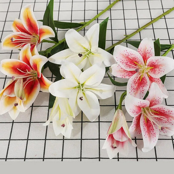3D печат Лили Истински трогателни изкуствени цветя за дома, хотелска маса, градинска декорация, цветен подарък, парти аксесоар