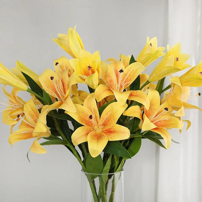 Τρισδιάστατη εκτύπωση Lily Real Touching Artificial Flowers for Home Hotel Τραπέζι Κήπος Διακόσμηση Αξεσουάρ πάρτι δώρου λουλουδιών