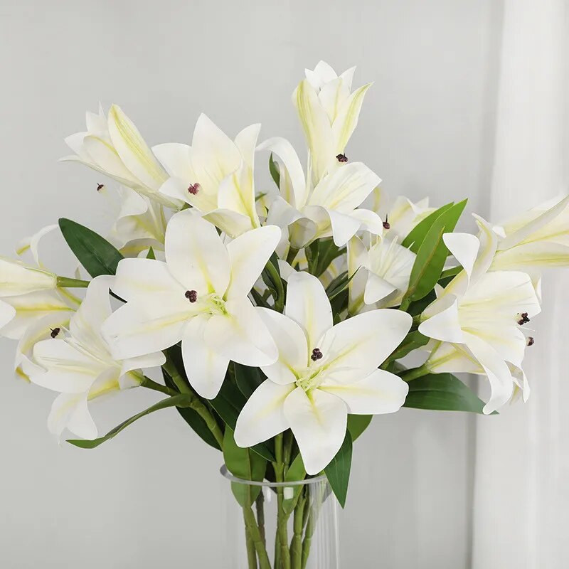 3D drukas lilija Īsti aizkustinoši mākslīgie ziedi mājām Viesnīcas galda dārza rotājumi ziedu dāvanu ballītei