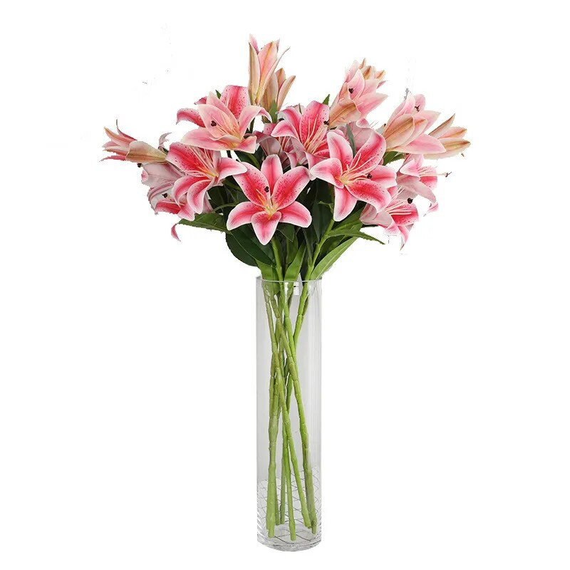 3D drukas lilija Īsti aizkustinoši mākslīgie ziedi mājām Viesnīcas galda dārza rotājumi ziedu dāvanu ballītei
