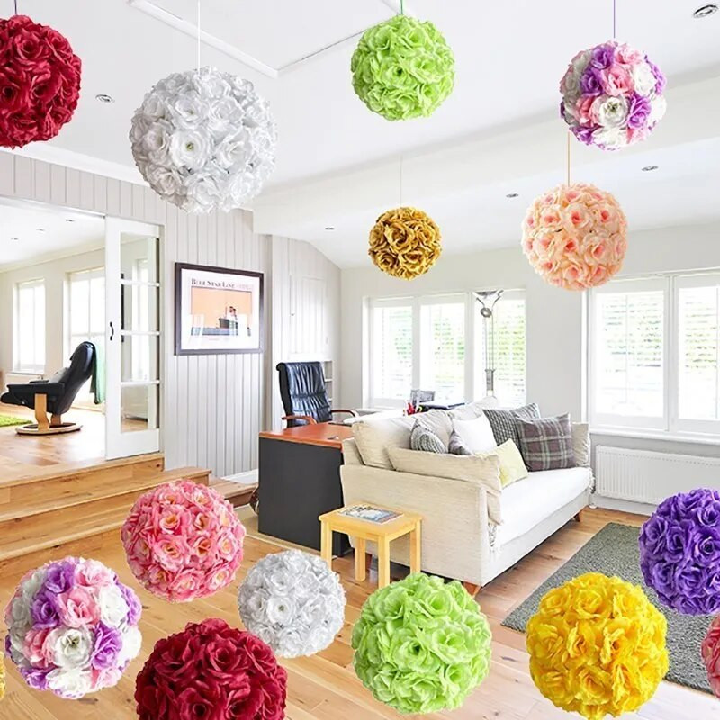 Viseća kugla od svilenog ružinog cvijeća Umjetno cvijeće Vjenčanje Rođendan Zatvoreni vrt Privjesak za tuširanje djeteta DIY Dekoracija doma