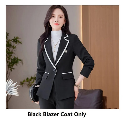 Visokokvalitetne tkanine Jesen Zima Sakoi Feminino za žene Ženske uredske odijela s hlačama Formalni profesionalni poslovni setovi radne odjeće