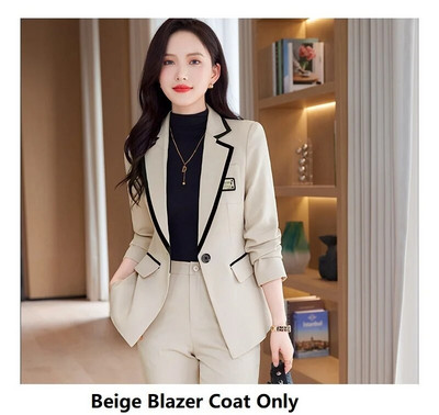 Visokokvalitetne tkanine Jesen Zima Sakoi Feminino za žene Ženske uredske odijela s hlačama Formalni profesionalni poslovni setovi radne odjeće