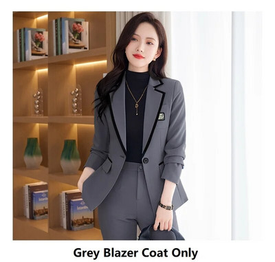 Visokokvalitetne tkanine Jesen Zima Sakoi Feminino za žene Ženske uredske odijela s hlačama Formalni profesionalni poslovni setovi radne odjeće