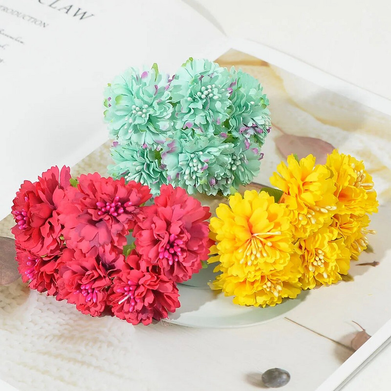 6vnt/stal. Mini dirbtinio šilko rožių puokštė vestuvėms namų dekoravimui pasidaryk pats rankų darbo amatų aksesuarai netikros gėlės