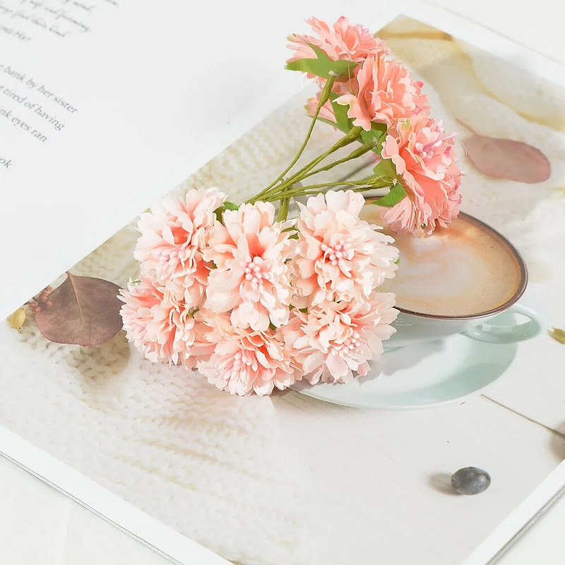 6vnt/stal. Mini dirbtinio šilko rožių puokštė vestuvėms namų dekoravimui pasidaryk pats rankų darbo amatų aksesuarai netikros gėlės