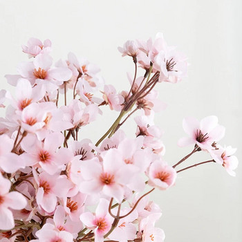 3τμχ Μεταξωτό τεχνητό λουλούδι Λευκό άνθος κερασιάς Διακόσμηση γάμου υψηλής ποιότητας Προσομοίωση Fake Flower Home Bouquet Ροζ