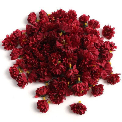 10/20/50 gab Mini margrietiņas mākslīgie ziedi galvas zīda viltus zieds mājas dekorēšanai kāzu dekorēšanai DIY amatniecības vītnes aksesuāri