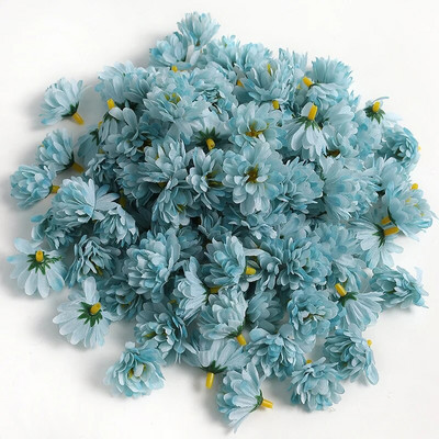 10/20/50 gab Mini margrietiņas mākslīgie ziedi galvas zīda viltus zieds mājas dekorēšanai kāzu dekorēšanai DIY amatniecības vītnes aksesuāri