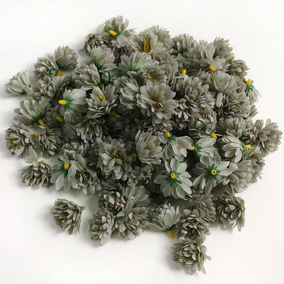 10/20/50 gab Mini margrietiņas mākslīgie ziedi galvas zīda viltus zieds mājas dekorēšanai kāzu dekorēšanai DIY amatniecības vītnes aksesuāri